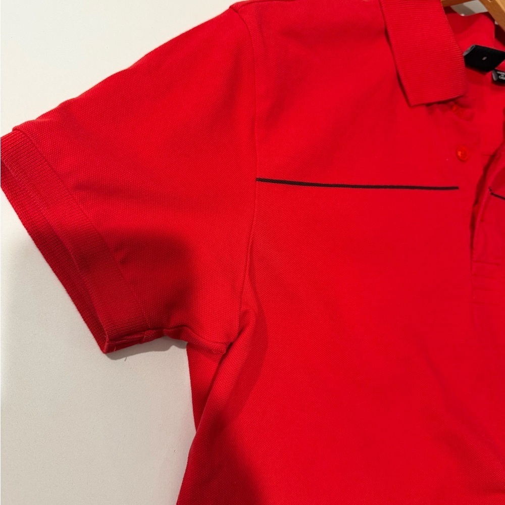 NWOT Hugo Boss Vibrant Red Polo Shirt with Black Accents size Small - Picture 5 of 6